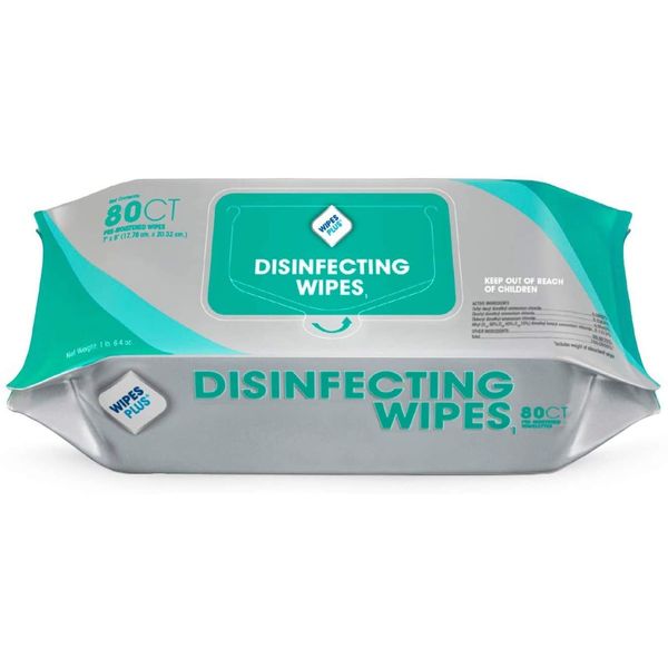 WipesPlus Disinfecting Wipes - Industrial Strength Sanitizing Wipes - Pack of 80 Disinfectant Wipes - Made in the USA