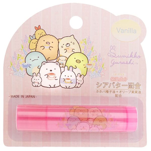 Santan Sumikko Gurashi Lip Balm, Vanilla Scent, 0.07 oz (2 g), Moisturizing, Popular, Shea Butter, Character, Lip Cream, Cute, Gift for Children