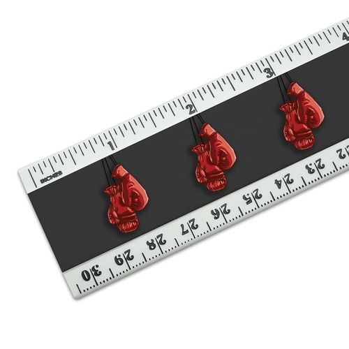 Red Boxing Gloves Boxer 12 Inch Standard and Metric Plastic Ruler