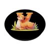 Vicuna Monogram Letter V Initial Alphabet Animal PopSockets with Interchangeable PopGrip