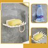 2-Pack Wall-Mounted Soap Dish with Drain & Hook – No-Drill Soap Holder for Bathroom & Kitchen Sink (White)
