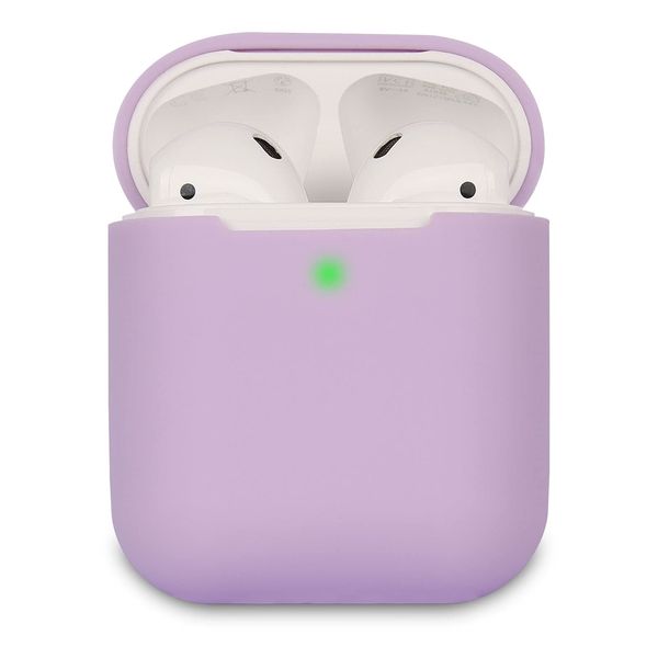 KOKOKA Case Cover Compatible with AirPods 2, Silicone Shockproof Case Cover for Airpods 2 [Front LED Visible][Support Wireless Charging] Lavender