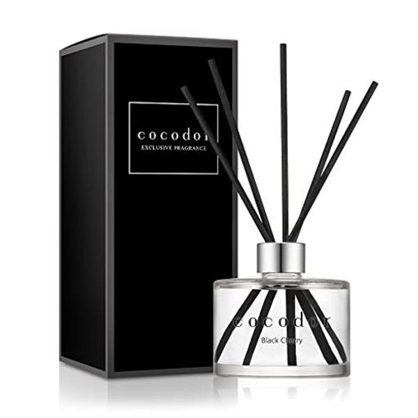 COCODOR Signature Reed Diffuser 200ML Black Cherry Room Fragrance - Gift for Women Birthday Anniversary Incense Sticks Gift Popular