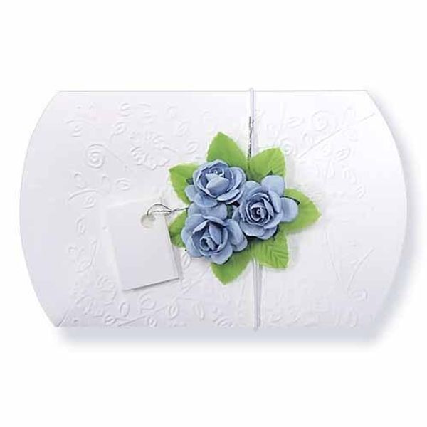 Gift box, embossed box with mini roses, blue flowers, embossed, message card included, Mother&#39;s Day, Valentine&#39;s Day, gift wrapping