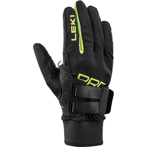 LEKI PRC Shark Gloves, Black/Neon Yellow, EU 9