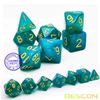 Bescon Moonstone Dice Set Peacock Blue, Bescon Polyhedral Moonstone RPG Dice Set