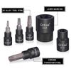 Torx Bit Socket Female E-Torx External Sockets Set 24PCS | 10pcs Star Socket Bits (T8-T40) & 14pcs Female E-Torx Sockets (E4-E24) 1/4" 3/8" 1/2" | CRV | Enhanced Mini Storage Case