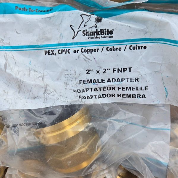 SHARKBITE PLUMBING SOLUTIONS 2" X 2" FNPT FEMALE ADAPTER UXL115450F