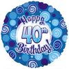 46cm Happy 40 Birthday Blue Dazzeloon