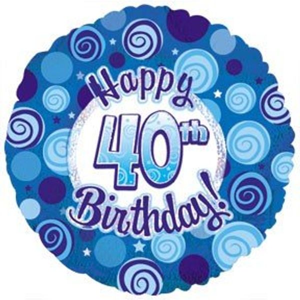 46cm Happy 40 Birthday Blue Dazzeloon