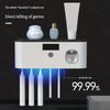 UV Light Sterilizer Toothbrush Holder Cleaner Toothpaste Dispenser Grey