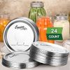 24-Count, Regular Mouth Canning Lids for Ball, Kerr Jars - Split-Type Metal Mason Jar Lids for Canning - Food Grade Material, 100% Fit & Airtight for Regular Mouth Jars - PATENT PENDING