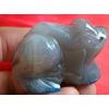 G0518 Agate Gray Carved Frog 2 Inches Nice