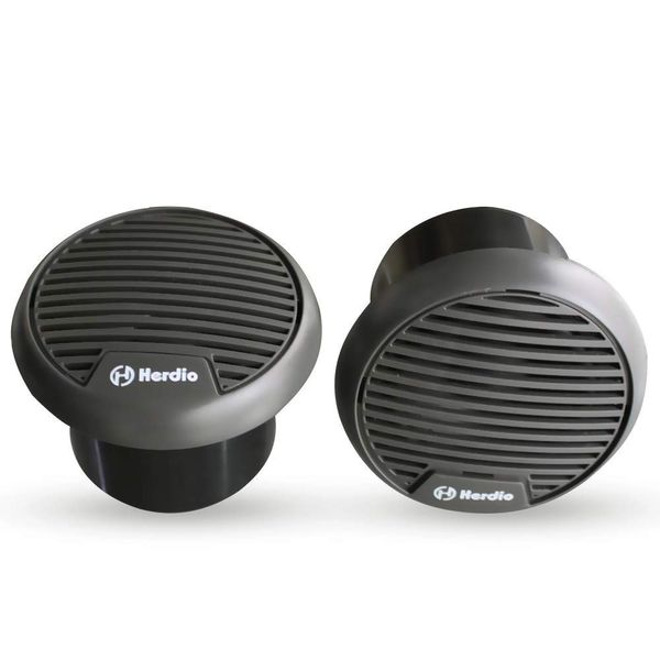 Herdio 3 Inch Waterproof Marine Speakers Full Range Audio Motorcycle Speaker Stereo System with MAX Power 140 W (Pair) for Motorcycle,Boat,Hot tub,UTV,ATV,Golf Carts,Powersports,CAR,SPA(Grey)