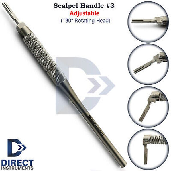 Adjustable Scalpel Handle #3 Rotatable 180° Rotating Head Dental Surgical Tools