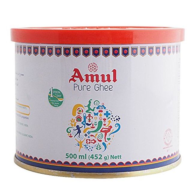 Amur Pure Ghee (Butter Oil), 16.9 oz (452 g) (500 ml) Amul Pure Ghee Ghee Oil (1 Bottle)