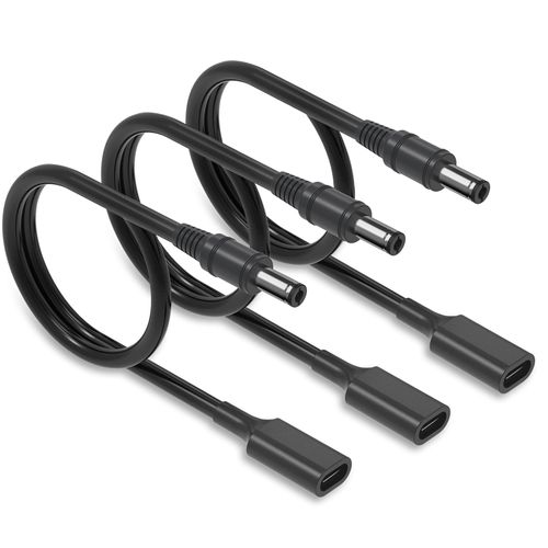 Varbmt 3.28Ft 5.5mm x 2.5mm USB C to DC Adapter 15W, USB C Female to Male Plug Supply Adapter Power Cable for Webcam Router, IP Camera, Mini Fan, Electric Toothbrush, Table Lamp, 3Pack