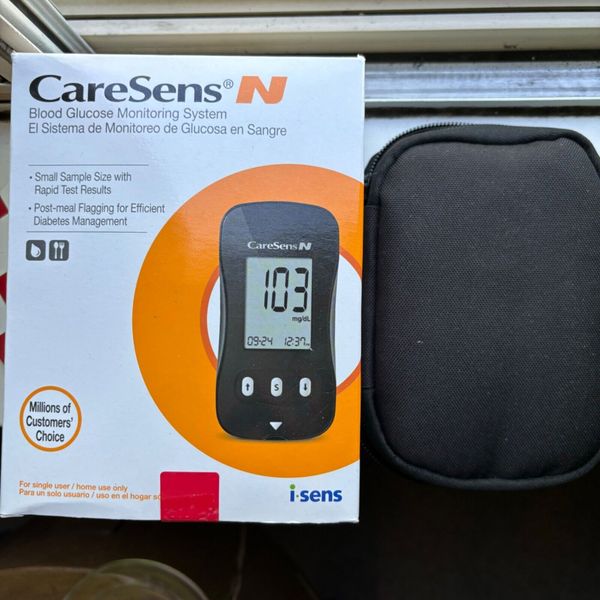 CareSens N Blood Diabetes Glucose Meter, Case, Batteries, Lancets (No Strips)