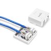 NavePoint Keystone Jack Surface-Mount Box 2-Port Ivory, 10-Pack
