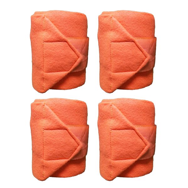 CHALLENGER Horse Tack Grooming Leg Polo Wrap Set of 4 Soft Fleece Orange 95R07