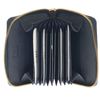 Graffiti Leather Concertina Card Case Purse (Navy)