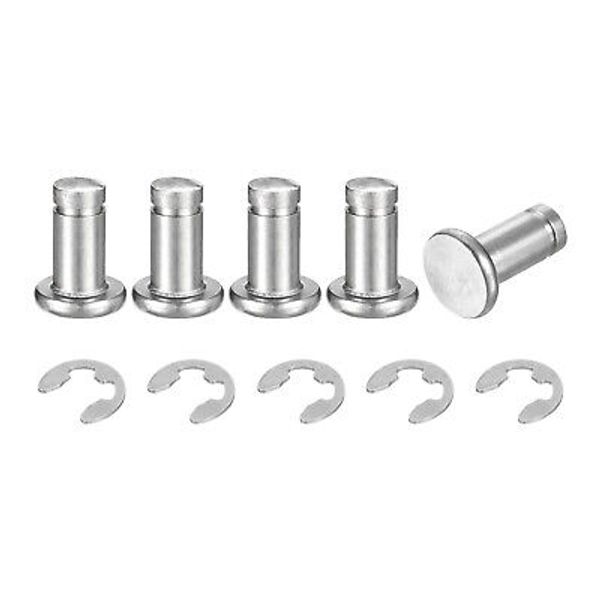 5Set M6x12mm 304 Stainless Steel Cylindrical Shaft Snap Ring Locating Pin