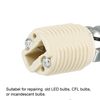 PATIKIL G9 Light Base Socket Kit, 1 Pack 10 Inch Long Wire Lead Ceramic Lamp Holder Base with Socket Ring Removal Tool, White