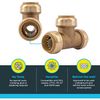 SharkBite 1 Inch Tee, Push to Connect Brass Plumbing Fitting, PEX Pipe, Copper,
