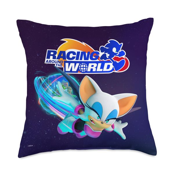 Sonic the Hedgehog - Racing Around the World Rouge Throw Pillow