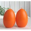 CandleCorner Eikerzen Set of 2 Egg Candles, Medium, Size 2, Approx. 9 x 6 cm, Mandarin Orange