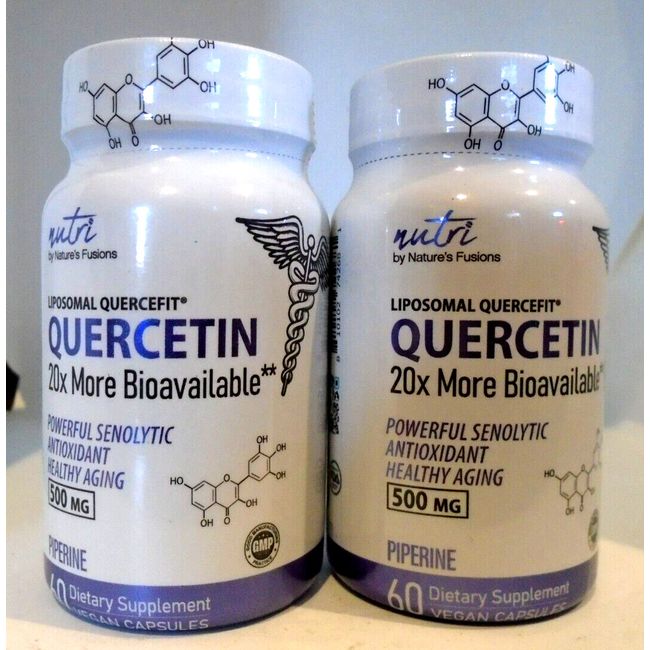 2 Nutri By Nature's Fusions Quercetin Dietary Supplement - 500 mg - 60 Capsules