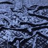 Plaid Embossed Stretch Velvet Solid by Elotex International Fabric (Navy)