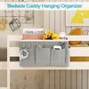 Versatile Grey Bedside Caddy Organizer for Bunk & Hospital Beds - 5 Compartments