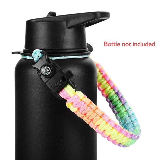 Paracord Handle Strap with Safety Ring & Carabiner for Hydro Flask Water  Bottle