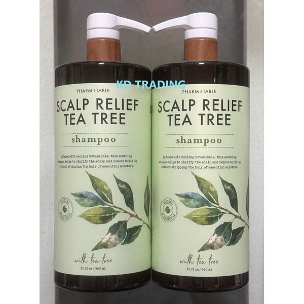 (2-Pack) PHARM to TABLE SCALP RELIEF TEA TREE MINT Botanical Soothing SHAMPOO
