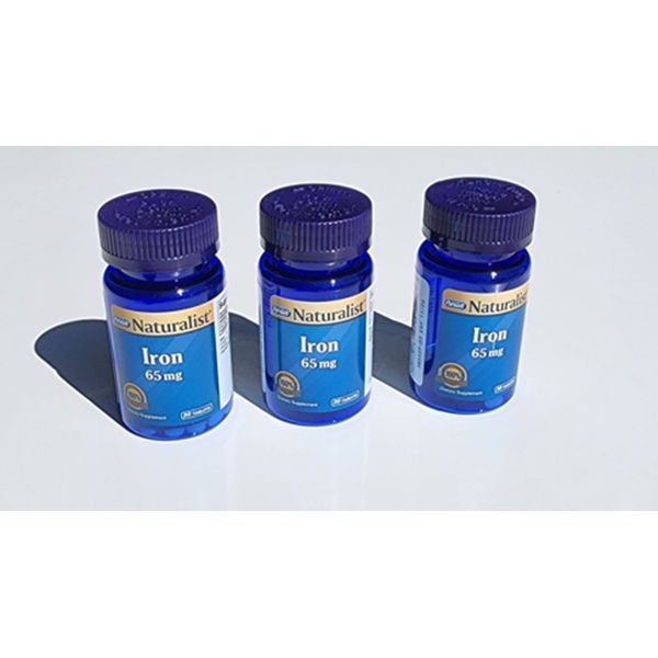 FREE SHIPPING - Rexall Naturalist IRON 65 Mg, 3 BOTTLES-30 Ct