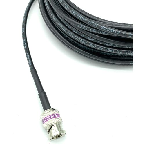 AV-Cables 12G 4K HD SDI BNC - BNC Cable 4855R Mini RG59 (1.5ft, Black)