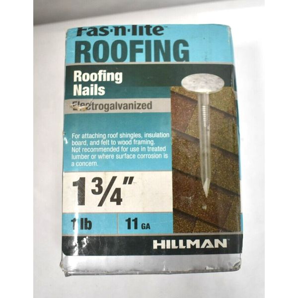 Hillman Fas-N-Tite Roofing Nails Electrogalvanized 1-3/4" x 11 Gauge 1lb Pack