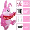 5 FT Pink Bunny Inflatable Lighted Easter Yard Garden Decor LED Blow up Rabbit