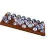 DECOMIL Challenge Coin Holder, Military Coin Display Case Solid Walnut - Large - 6 Rows