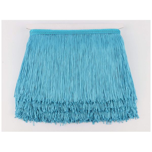 Fringe Trim Lace Polyerter Fibre Tassel 6 inch（″） Wide 10 Yards Long for Clothes Accessories and Latin Wedding Dress and DIY Lamp Shade Decoration Black White Red Gold Blue Pink Grey (Lake Blue)