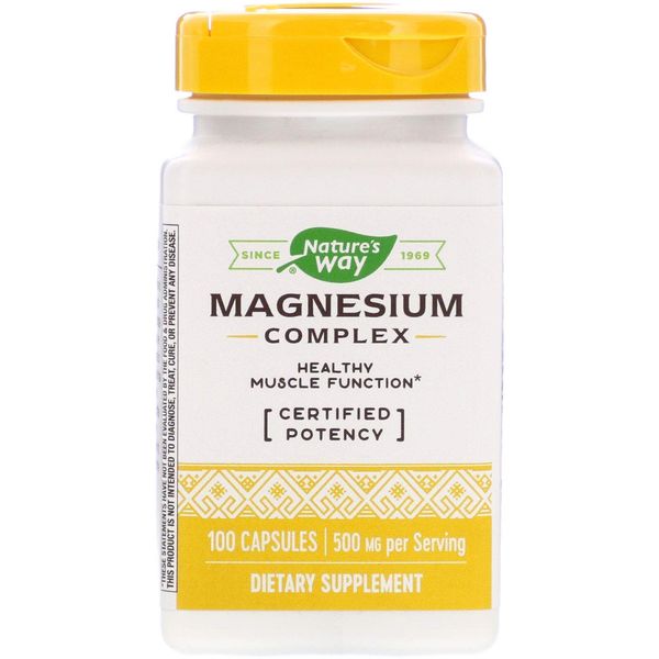 Nature's Way Magnesium Complex, 100 Capsules, Pack of 2