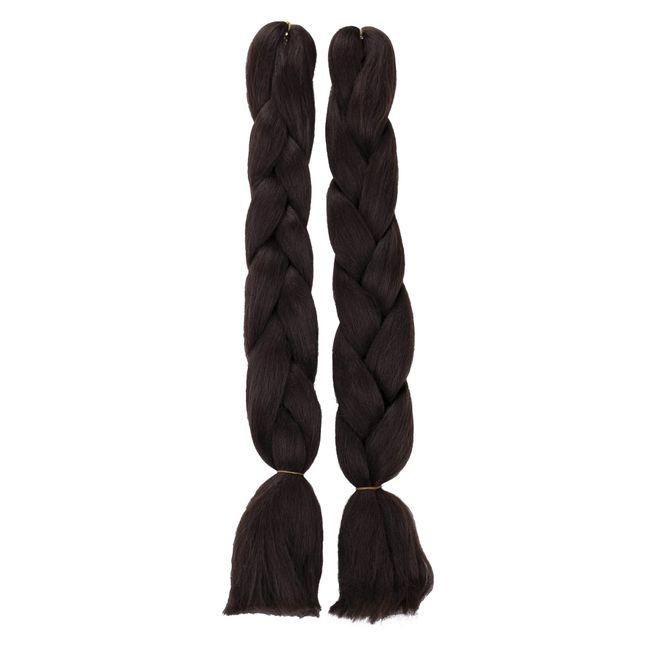 CAISHA by PRETTYSHOP 2 Teile Set 60cm Braids Extensions Crochet Haare Jumbo Haarverlängerung Geflochtene Zöpfe Haarteil Braun BE109