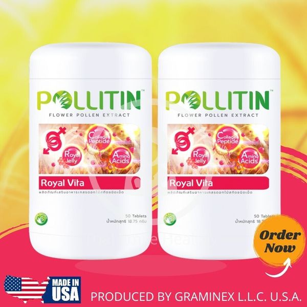 Dietary Supplement Lot Of 2 Pollitin Royal Vita Graminex Rye Pollen Extract