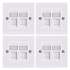 LEENUE RJ45 Socket Cat6, Double Socket RJ45 Network Wall Plate 2 Port with Keystone Jack, 4 Pack White