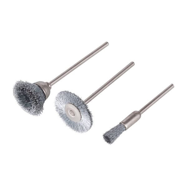 Wolfcraft 2114 Set (3) Mini Wire Brushes 10-25mm