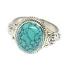 Shanya Sterling Silver Ethnic Ring Turquoise Howlite Size K