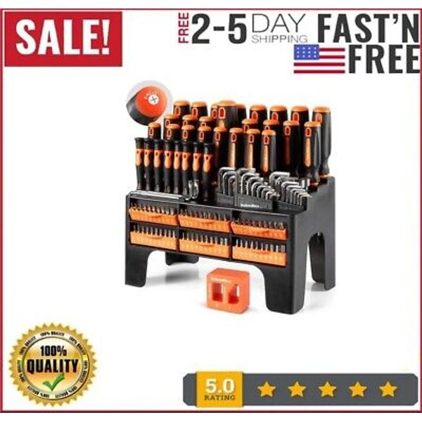 126PC Magnetic Screwdriver Set w/Plastic Racking Organize ‎Chrome Vanadium Steel