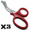 3× EMT Utility Red Scissors 7.25" Medical Paramedic First Aid Shears Tools