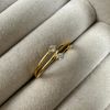 Gold Plated Sterling Silver & Double CZ Adjustable Toe Ring